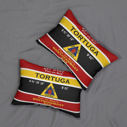Put-in-Bay Tortuga Bar Lumbar Pillow Cover 14x20 | Lake Erie Coastal Nautical