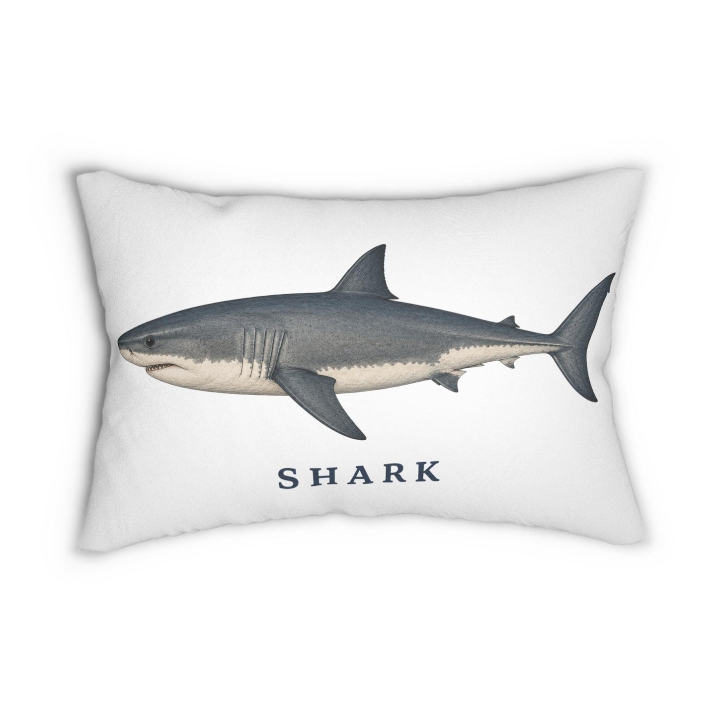 Coastal Shark Lumbar Pillow | 14x20 Spun Polyester