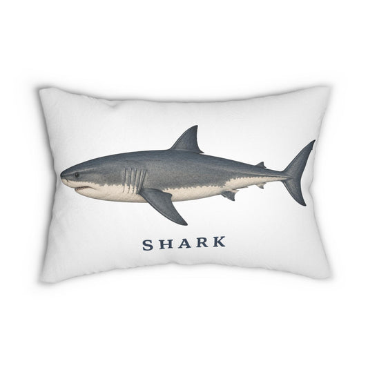 Coastal Shark Lumbar Pillow | 14x20 Spun Polyester