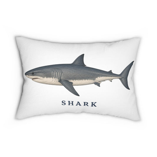 Coastal Shark Lumbar Pillow | 14x20 Spun Polyester