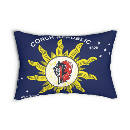 Conch Republic Key West Lumbar Pillow | Florida Keys Coastal Nautical Decor