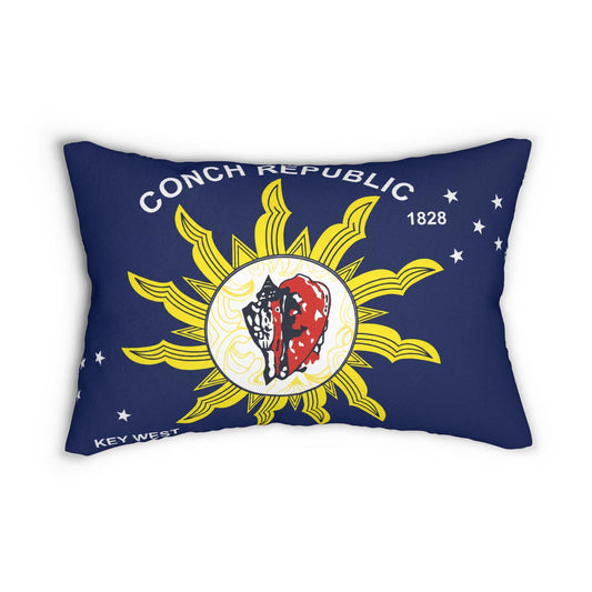 Conch Republic Key West Lumbar Pillow | Florida Keys Coastal Nautical Decor