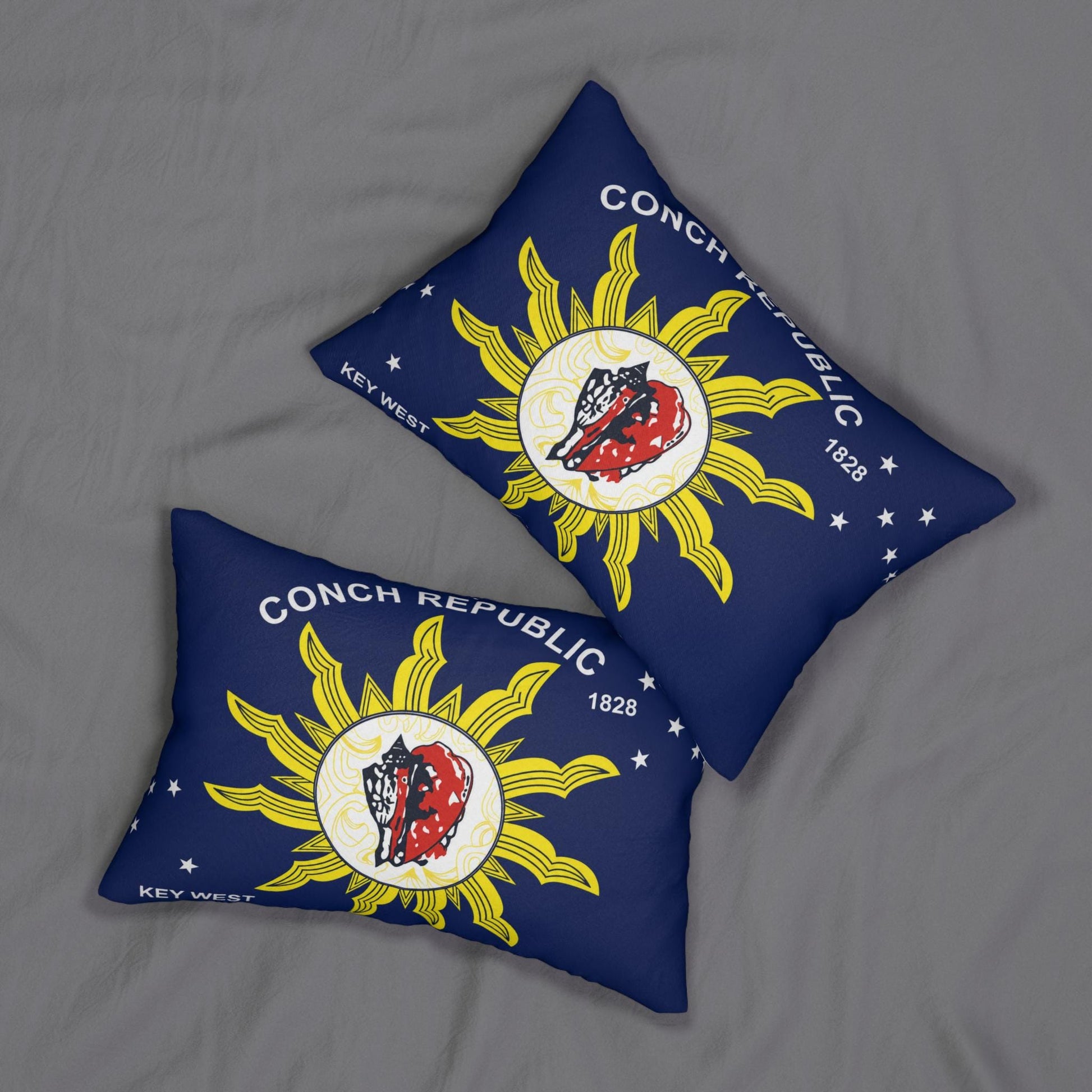 Conch Republic Key West Lumbar Pillow | Florida Keys Coastal Nautical Decor