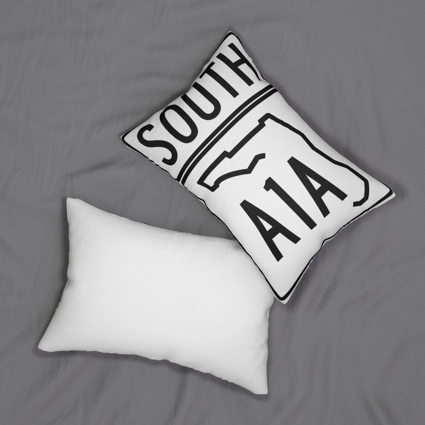 Florida Highway A1A Coastal Lumbar Pillow | 14x20 Beach House Decor