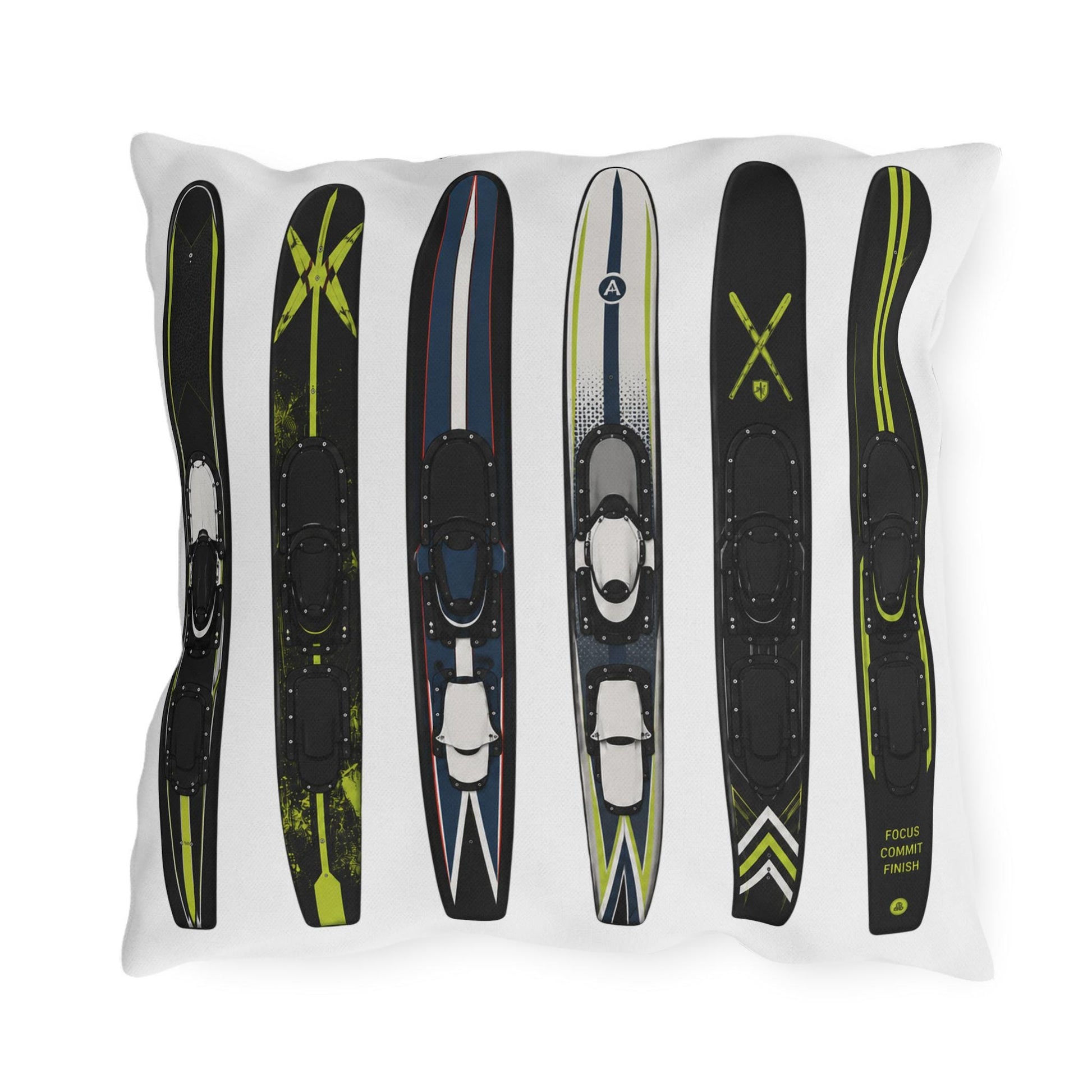 Water Ski Lake House Pillow | Modern Nautical Ski Cabin Throw