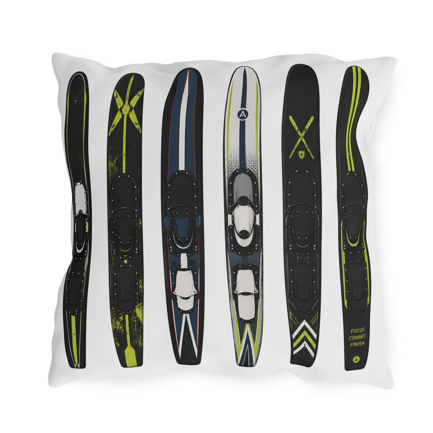 Water Ski Lake House Pillow | Modern Nautical Ski Cabin Throw