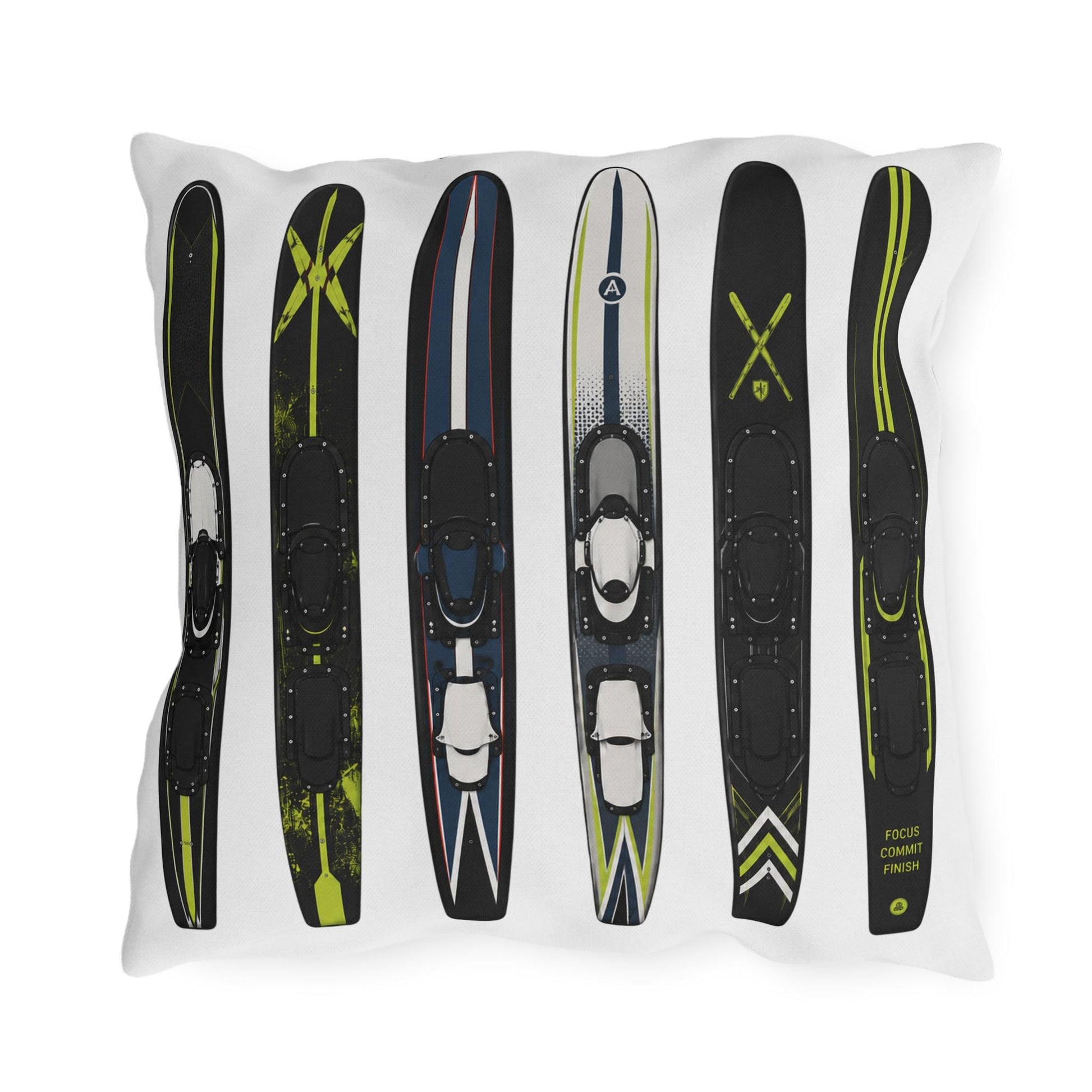 Water Ski Lake House Pillow | Modern Nautical Ski Cabin Throw