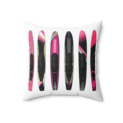 Water Ski Slalom Design Spun Polyester Square Pillow | Lake Skiing Throw Pillow