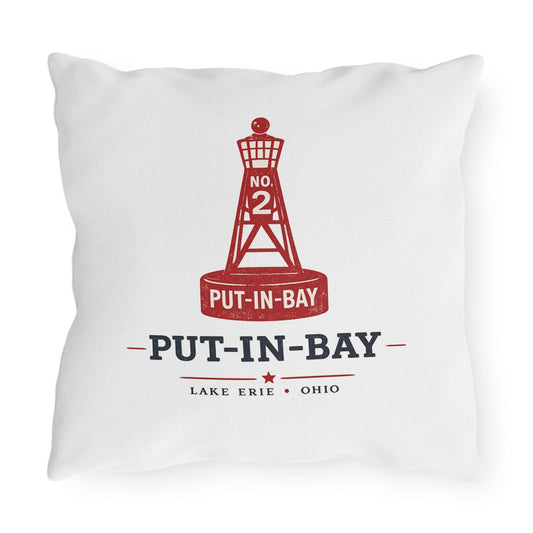 Put-In-Bay Buoy Pillow Outdoor Pillows | Lake Erie Nautical Coastal Throw