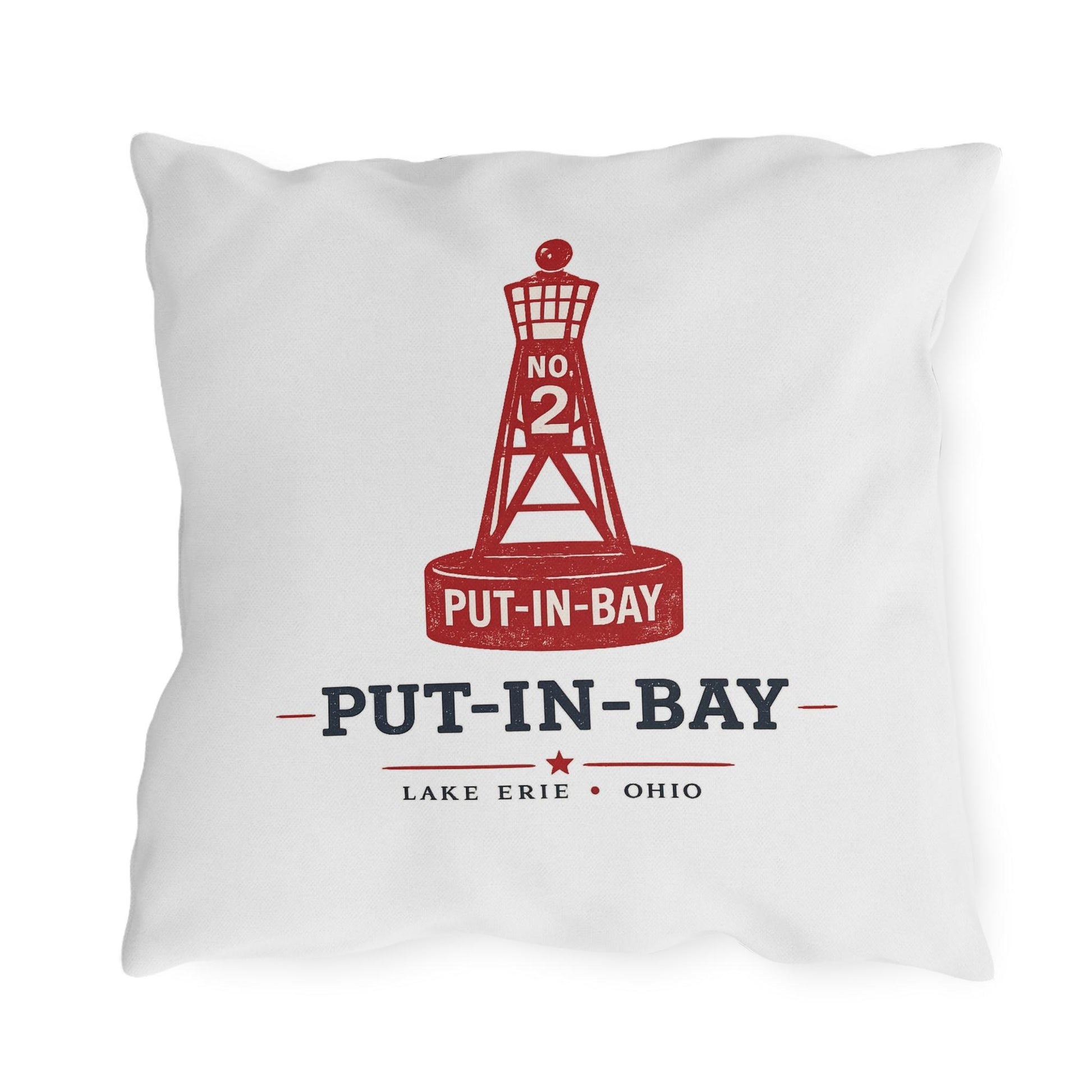 Put-In-Bay Buoy Pillow Outdoor Pillows | Lake Erie Nautical Coastal Throw