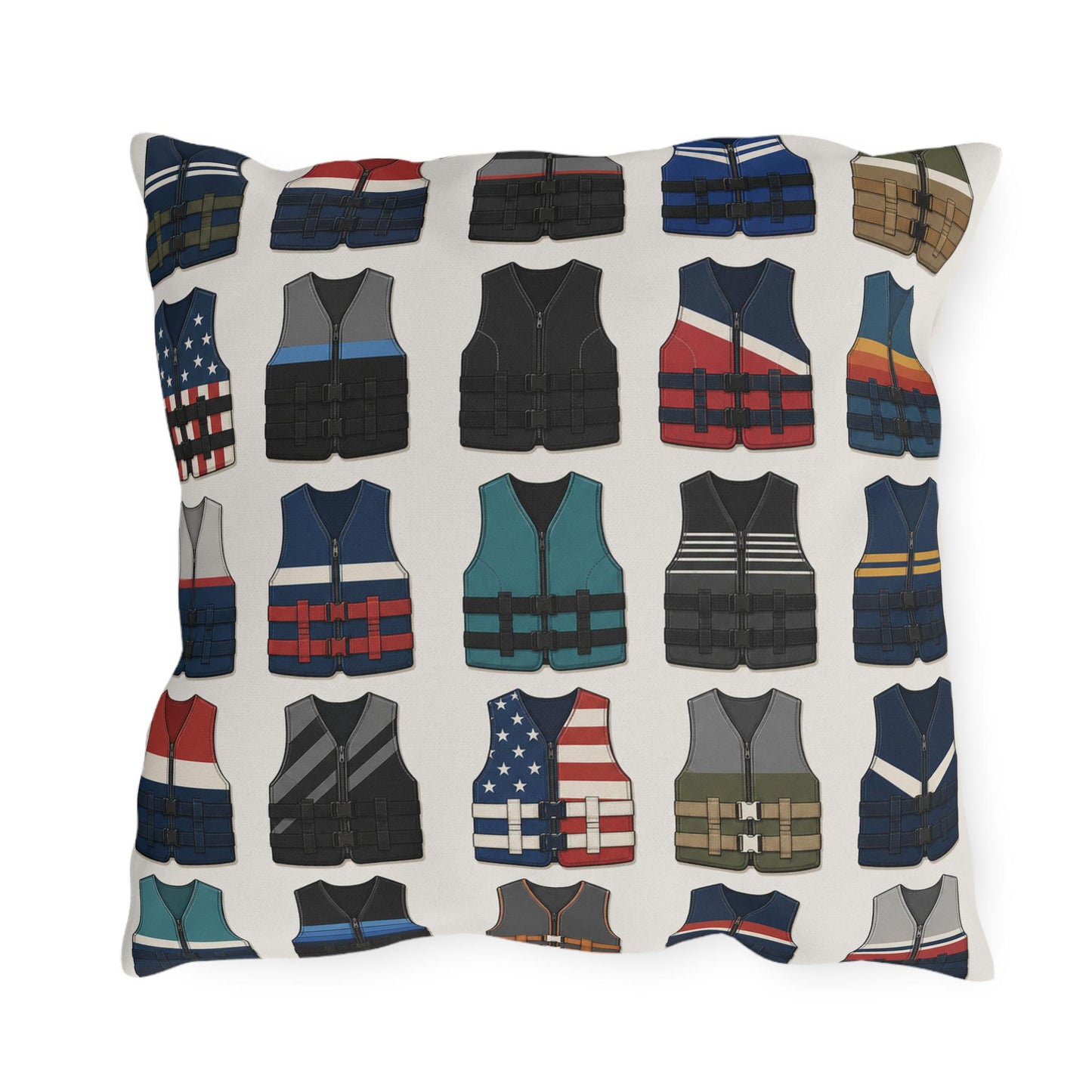Vintage Water Ski Vest Pillow Outdoor Pillows | Lake Life Decor