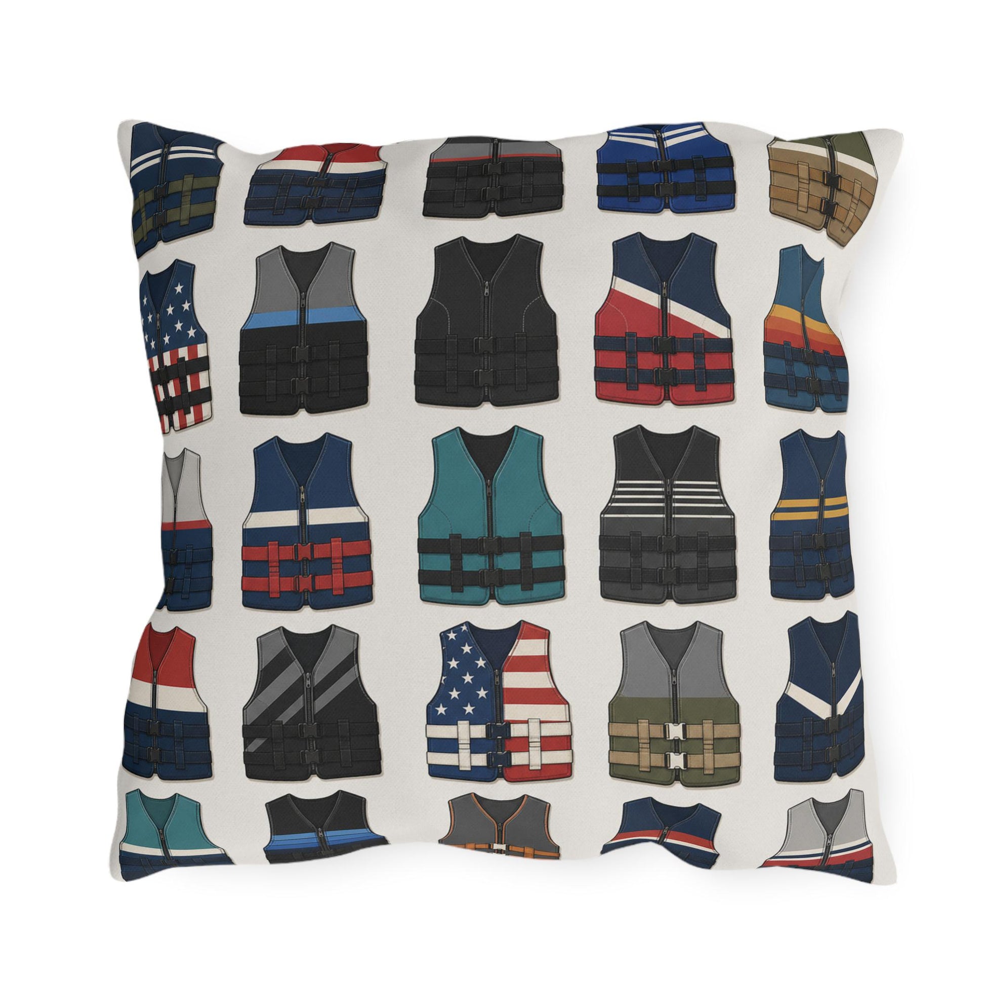 Vintage Water Ski Vest Pillow Outdoor Pillows | Lake Life Decor