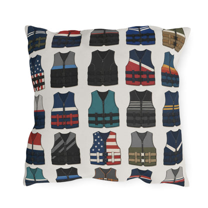 Vintage Water Ski Vest Pillow Outdoor Pillows | Lake Life Decor