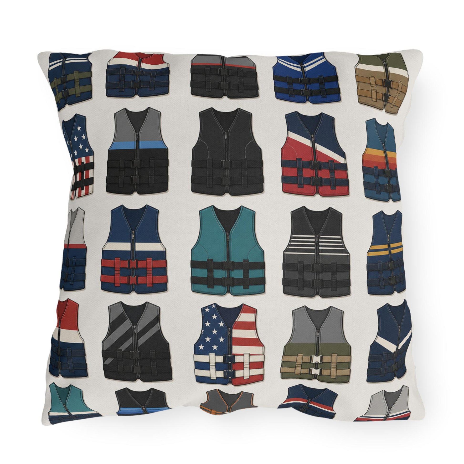 Vintage Water Ski Vest Pillow Outdoor Pillows | Lake Life Decor