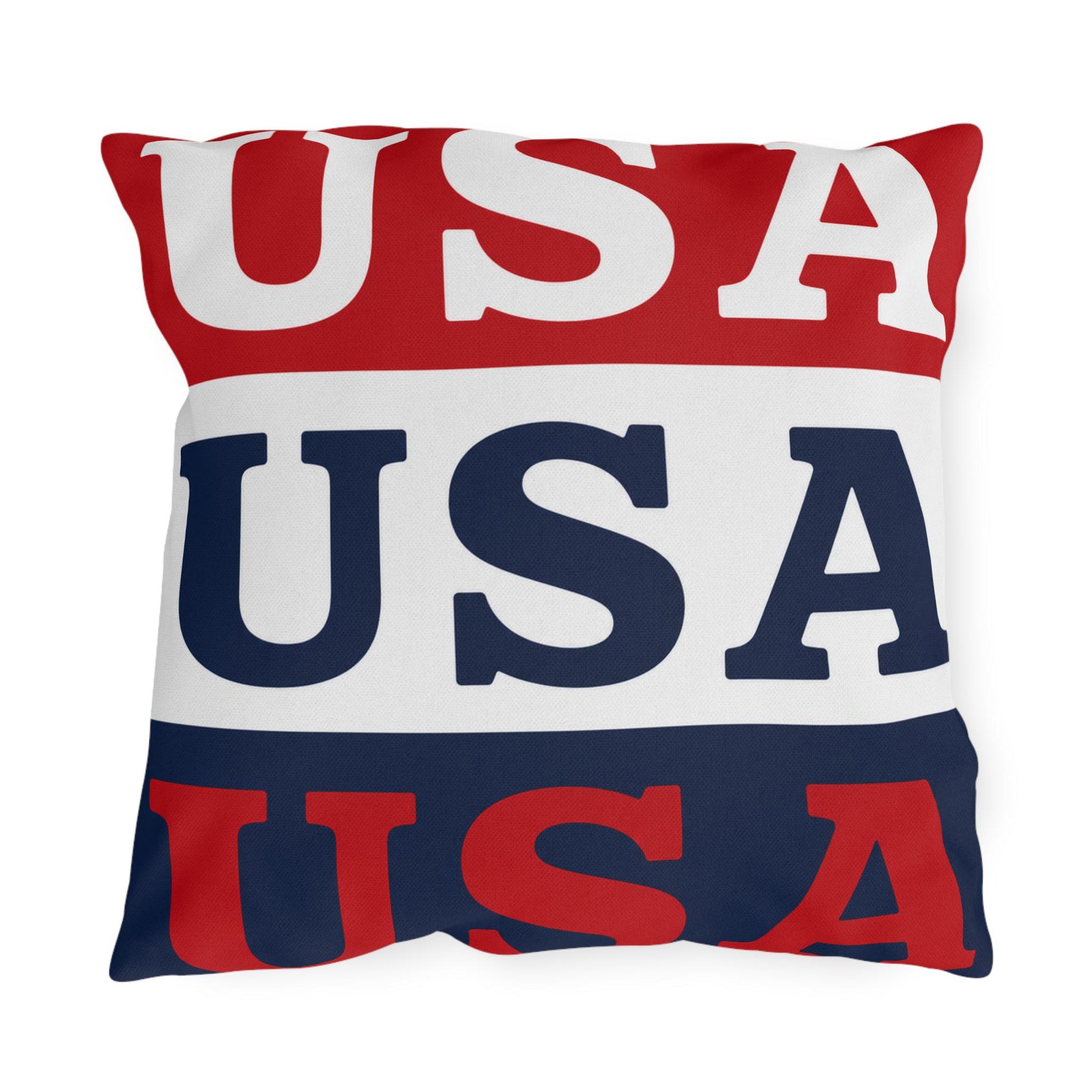 USA Patriotic Throw Pillow | Outdoor Pillows, Red White Blue Americana Accent