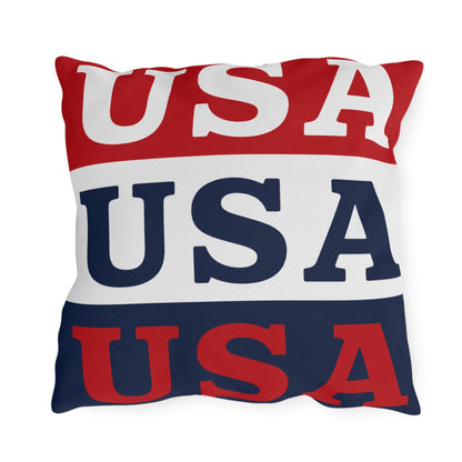 USA Patriotic Throw Pillow | Outdoor Pillows, Red White Blue Americana Accent