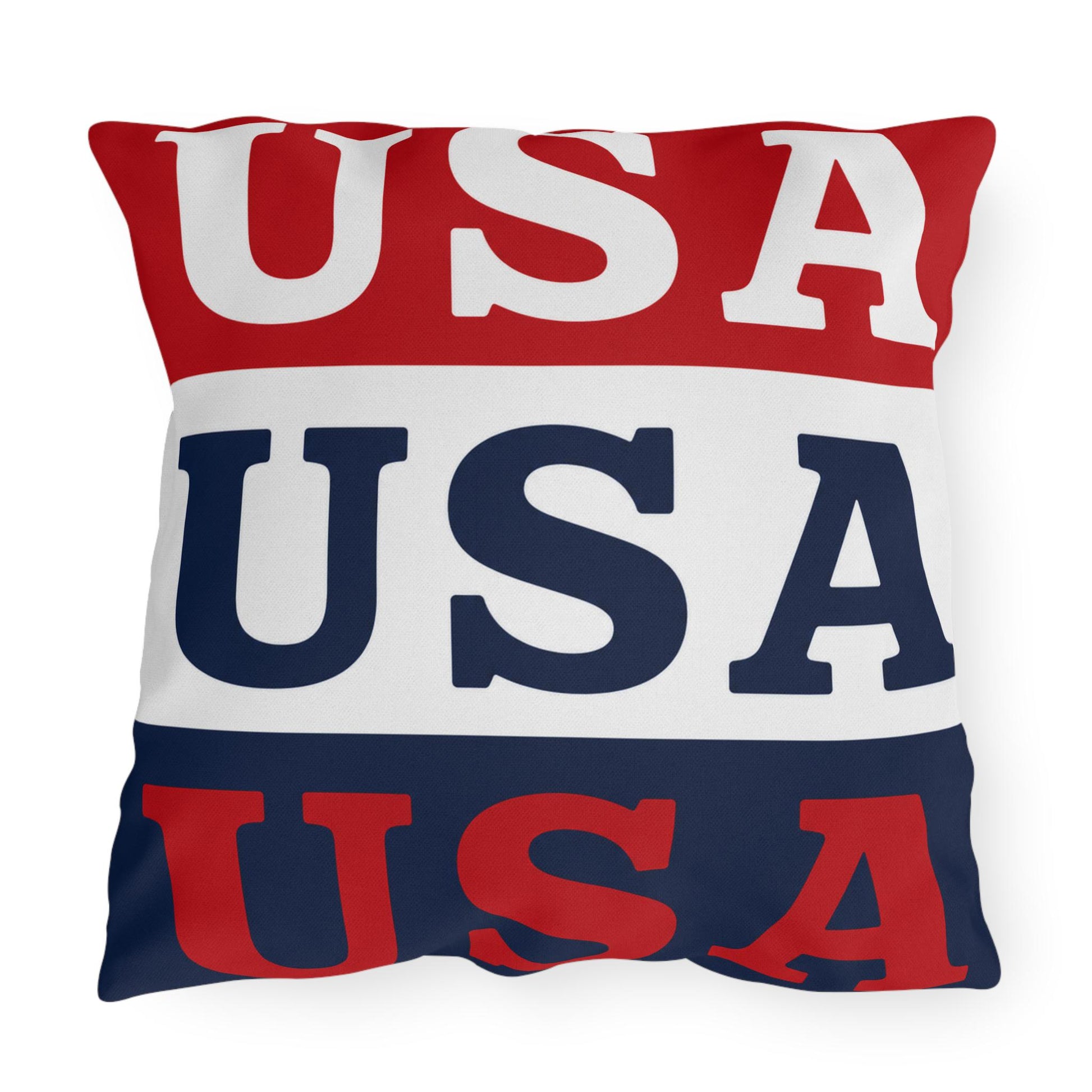 USA Patriotic Throw Pillow | Outdoor Pillows, Red White Blue Americana Accent