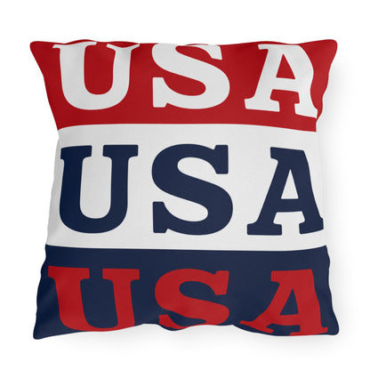 USA Patriotic Throw Pillow | Outdoor Pillows, Red White Blue Americana Accent