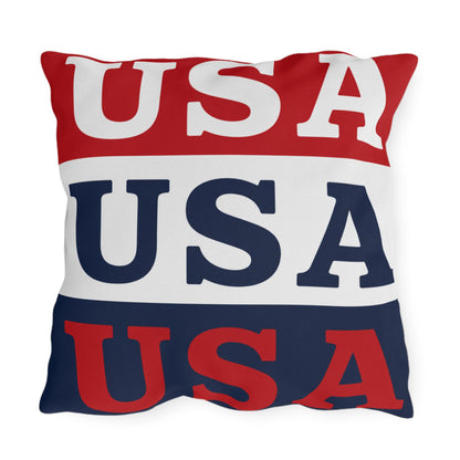 USA Patriotic Throw Pillow | Outdoor Pillows, Red White Blue Americana Accent