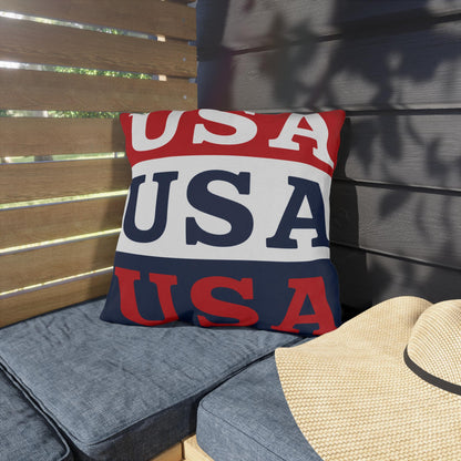 USA Patriotic Throw Pillow | Outdoor Pillows, Red White Blue Americana Accent
