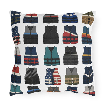Retro Vintage Water Ski Vest Pillow Outdoor Pillows | Lake Life Decor