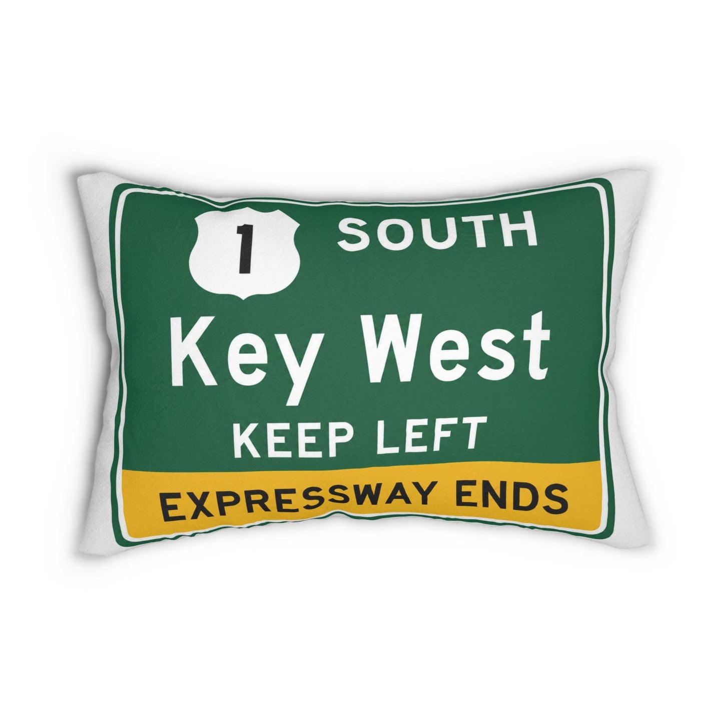 Key West Highway Exit Sign Throw Pillow lumbar pillow, 14x20 coastal decor | Florida souvenir