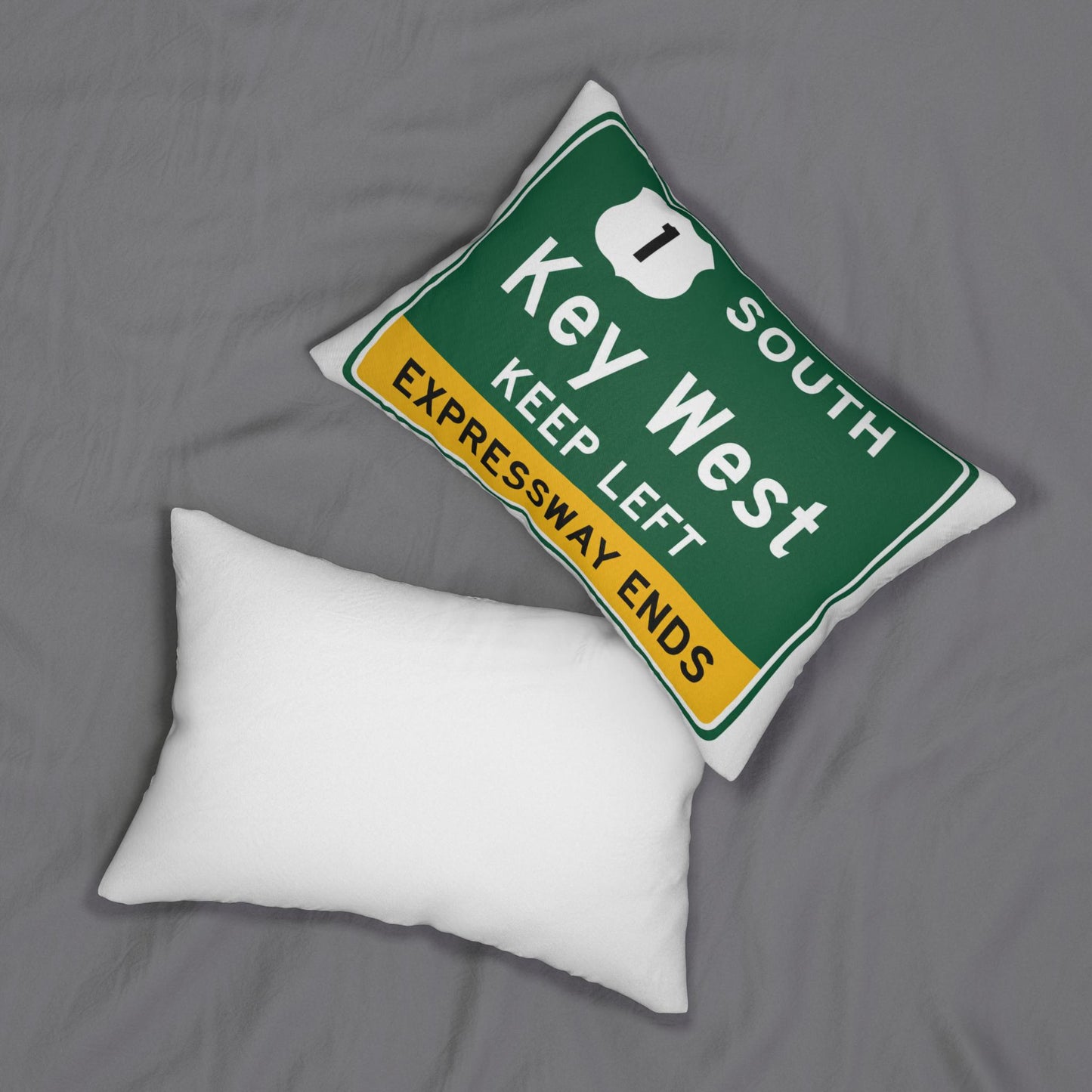 Key West Highway Exit Sign Throw Pillow lumbar pillow, 14x20 coastal decor | Florida souvenir
