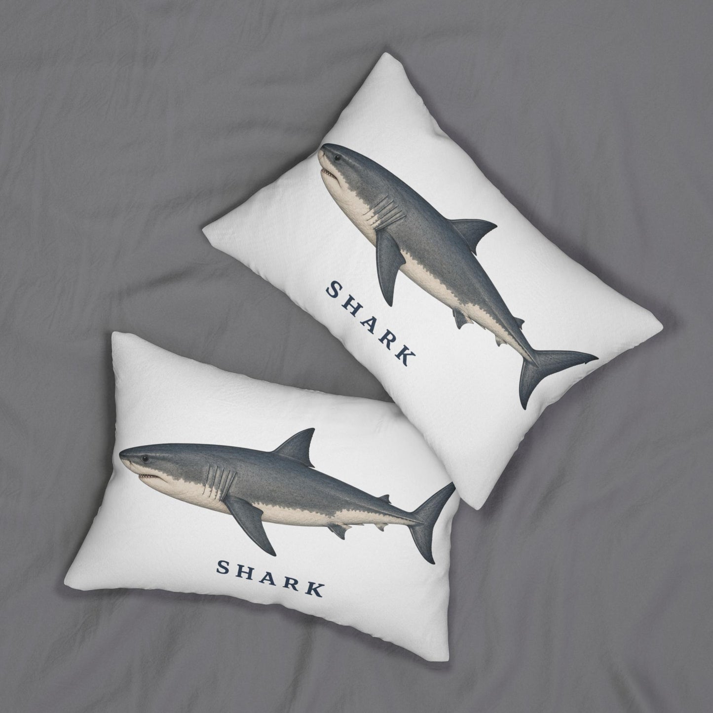 Coastal Shark Lumbar Pillow | 14x20 Spun Polyester