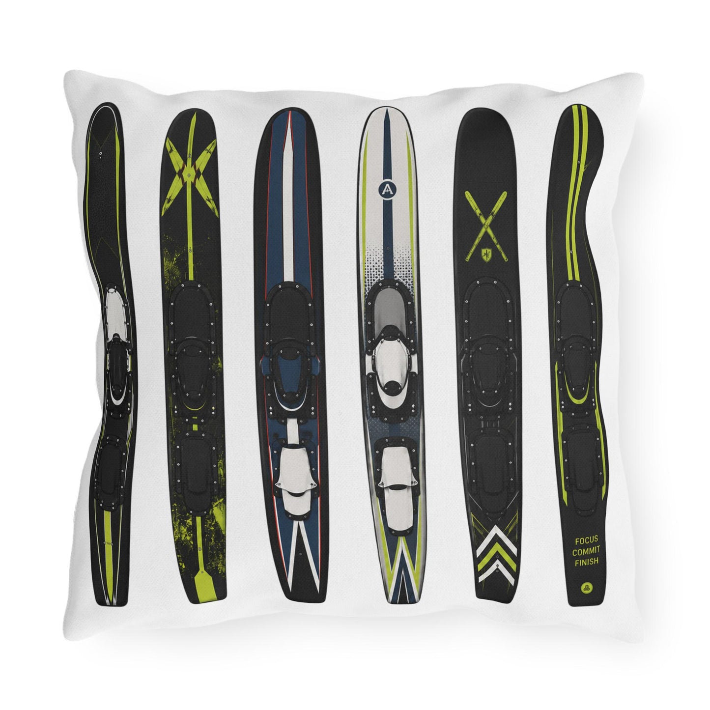 Water Ski Lake House Pillow | Modern Nautical Ski Cabin Throw