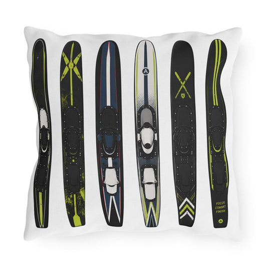 Water Ski Lake House Pillow | Modern Nautical Ski Cabin Throw