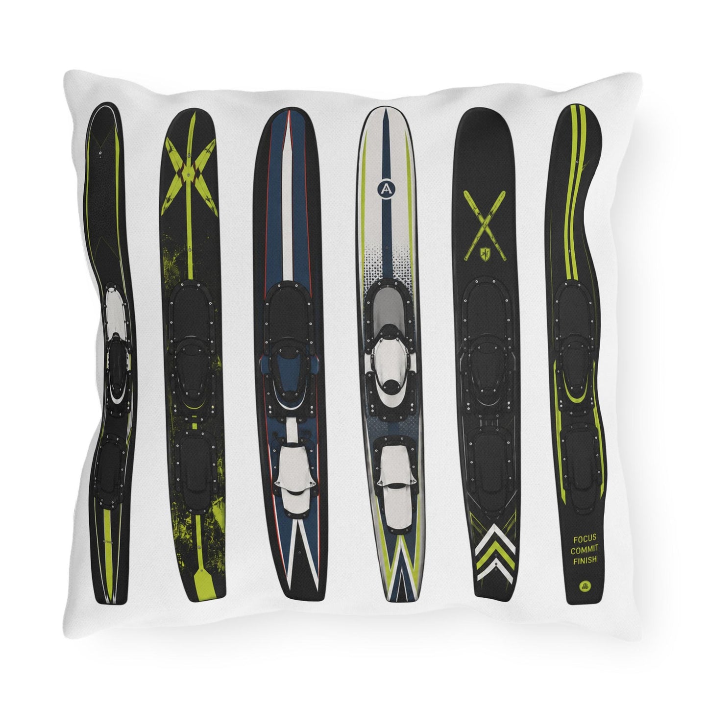 Water Ski Lake House Pillow | Modern Nautical Ski Cabin Throw