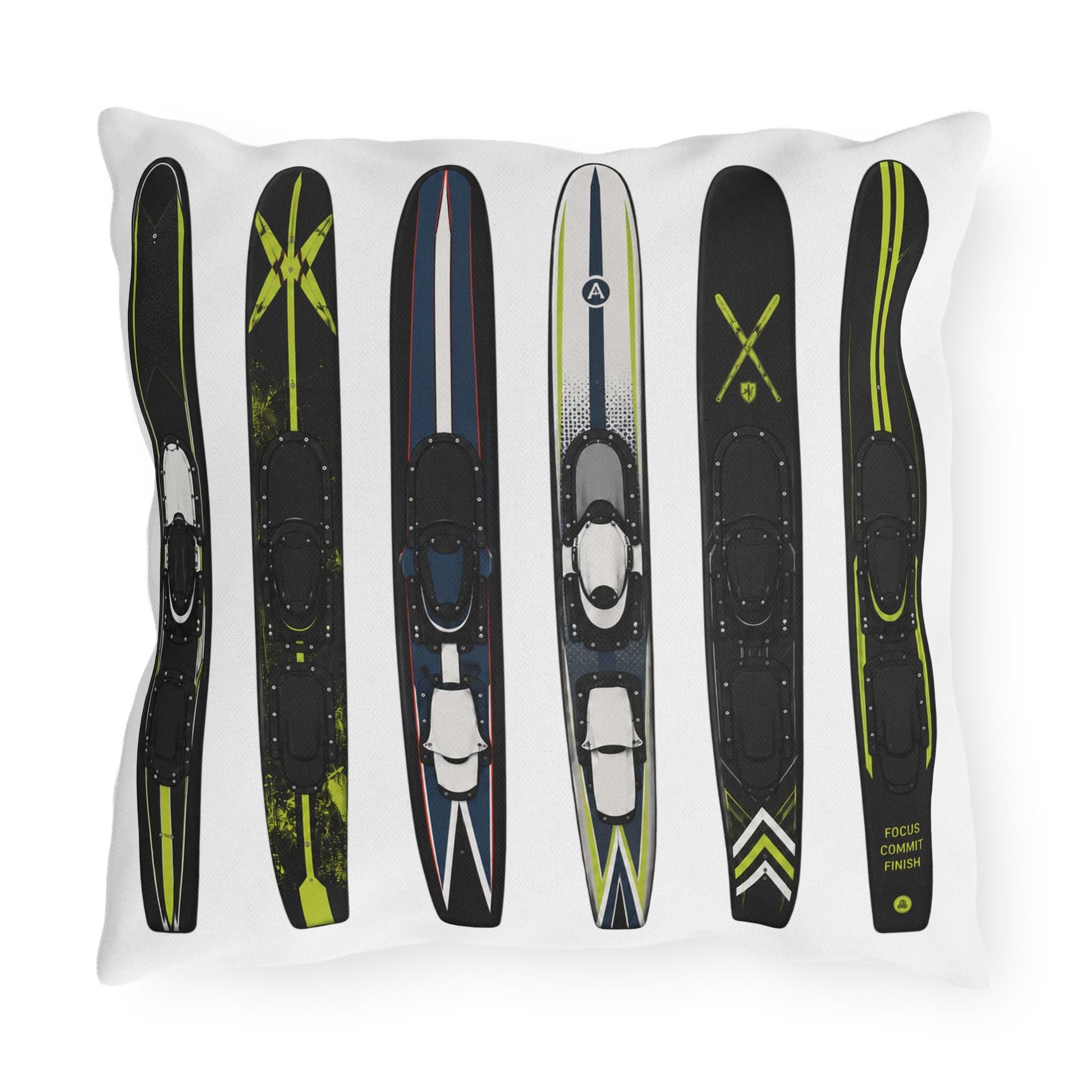 Water Ski Lake House Pillow | Modern Nautical Ski Cabin Throw