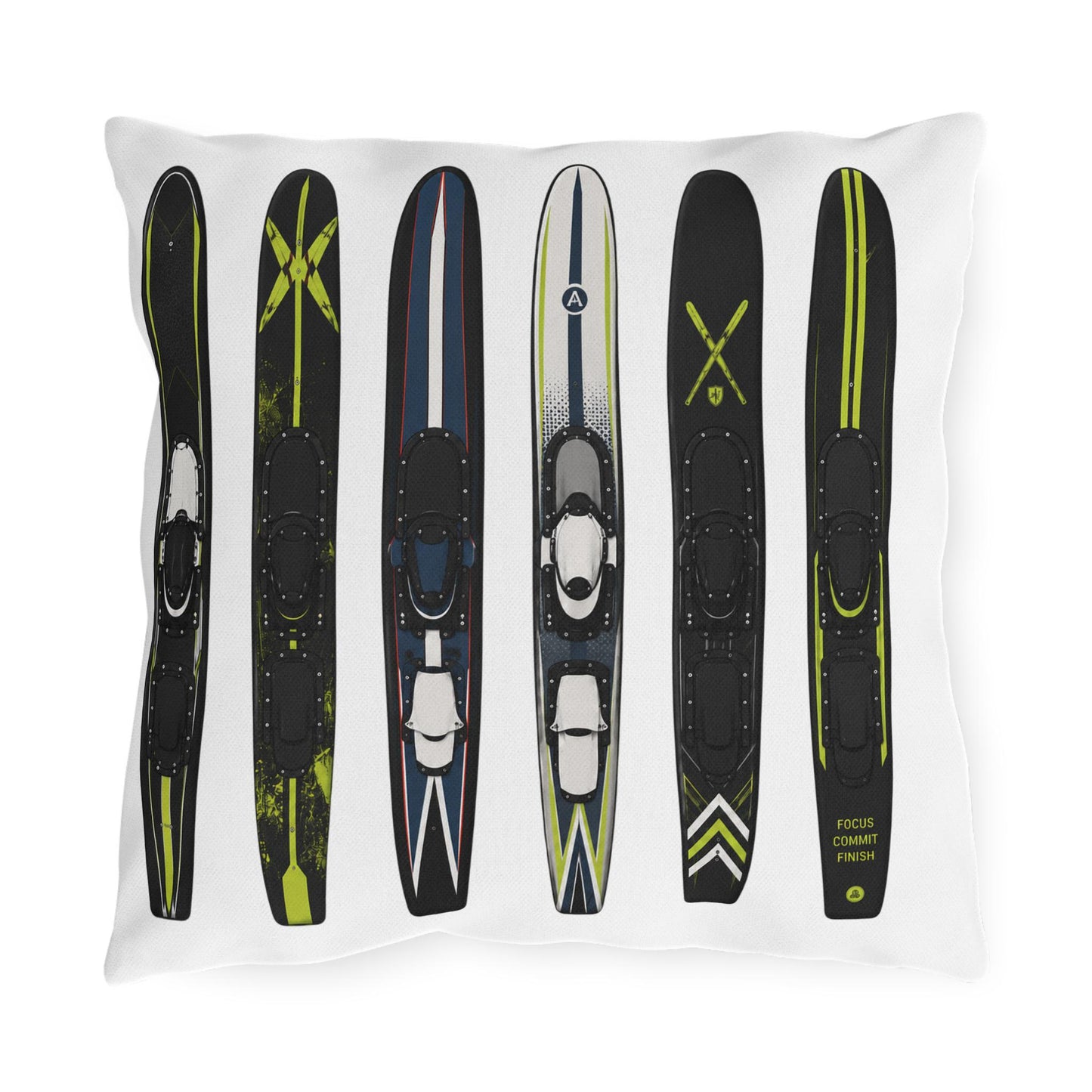 Water Ski Lake House Pillow | Modern Nautical Ski Cabin Throw