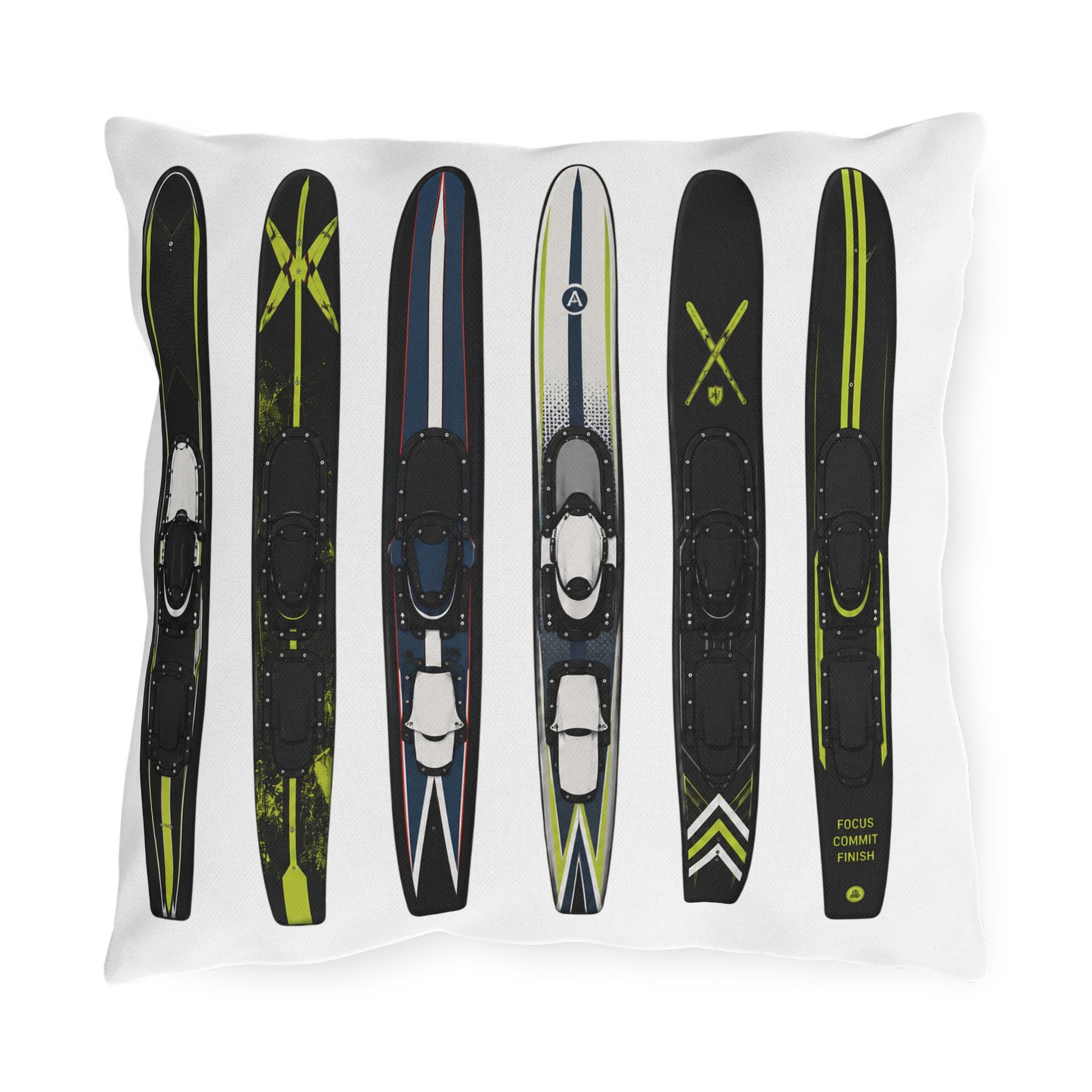 Water Ski Lake House Pillow | Modern Nautical Ski Cabin Throw