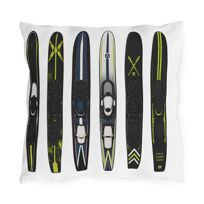 Water Ski Lake House Pillow | Modern Nautical Ski Cabin Throw