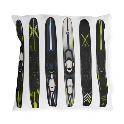 Water Ski Lake House Pillow | Modern Nautical Ski Cabin Throw