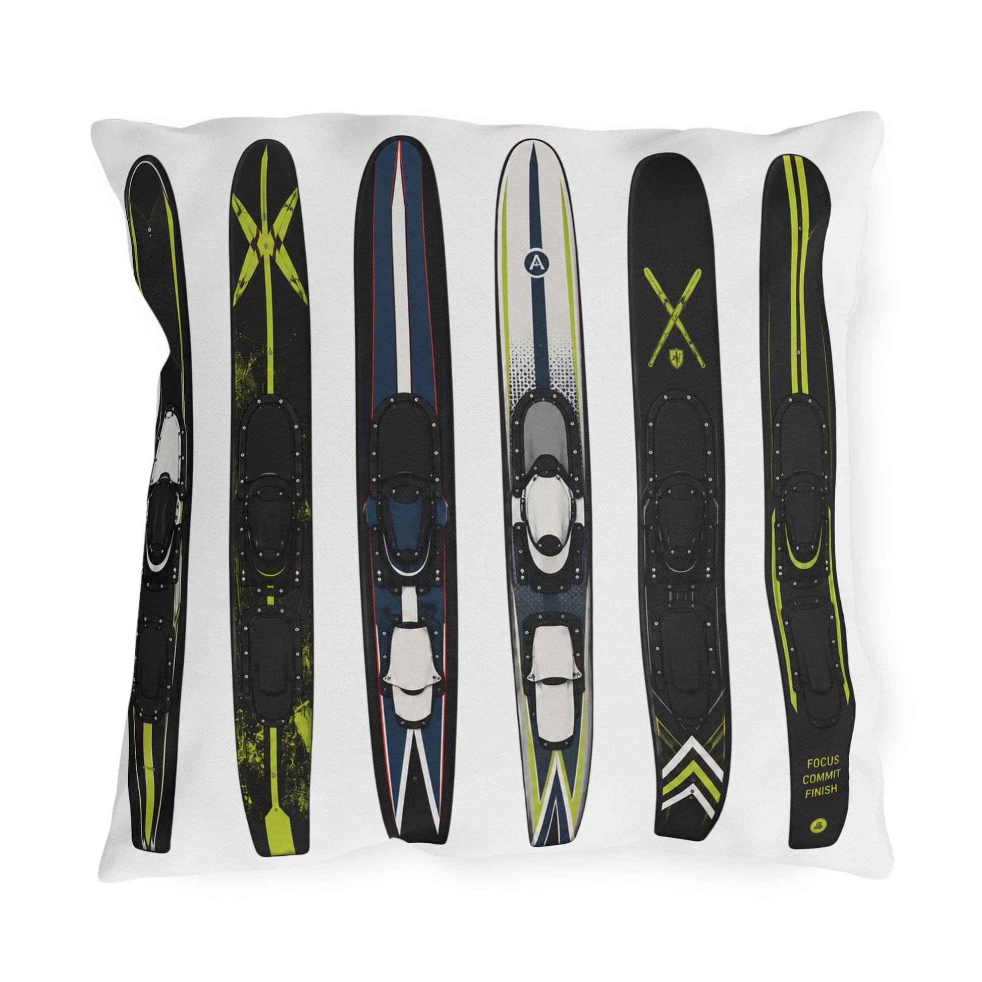 Water Ski Lake House Pillow | Modern Nautical Ski Cabin Throw