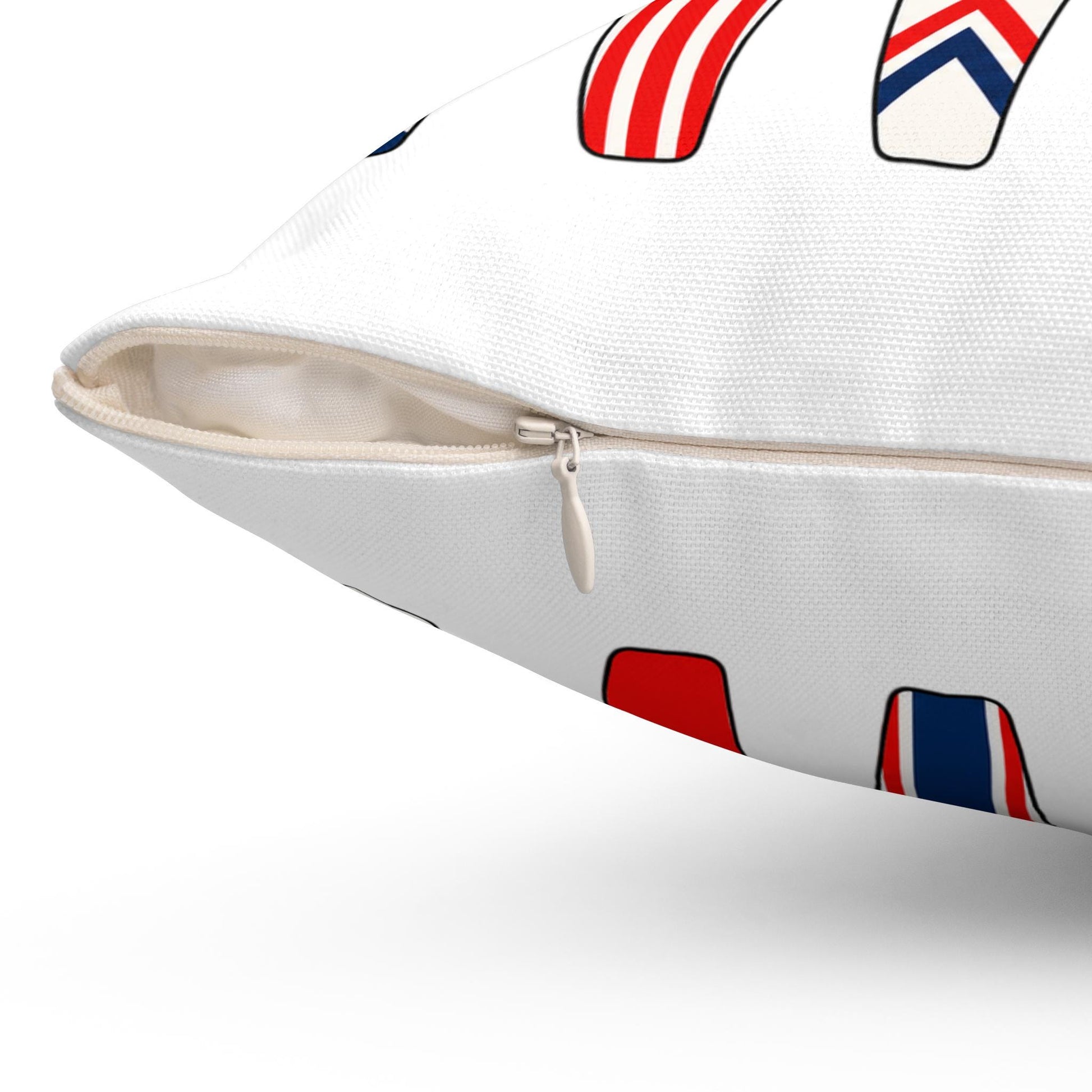 Vintage USA Water Ski Patriotic Pillow | Retro Americana Lake House Throw