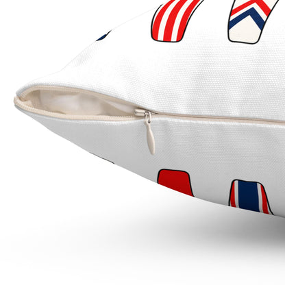 Vintage USA Water Ski Patriotic Pillow | Retro Americana Lake House Throw