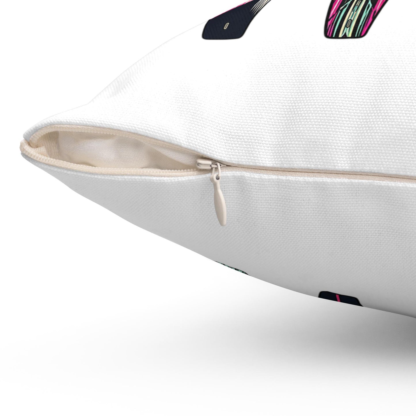 Water Ski Slalom Design Spun Polyester Square Pillow | Lake Skiing Throw Pillow