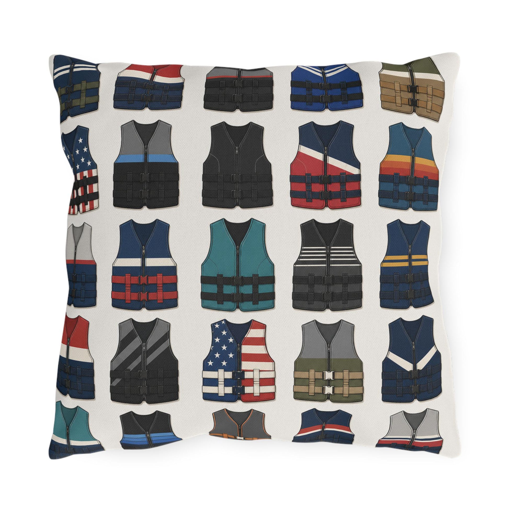 Vintage Water Ski Vest Pillow Outdoor Pillows | Lake Life Decor