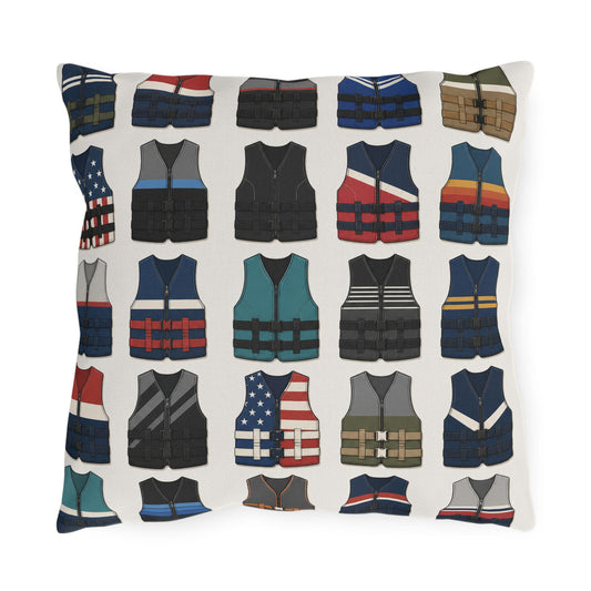 Vintage Water Ski Vest Pillow Outdoor Pillows | Lake Life Decor