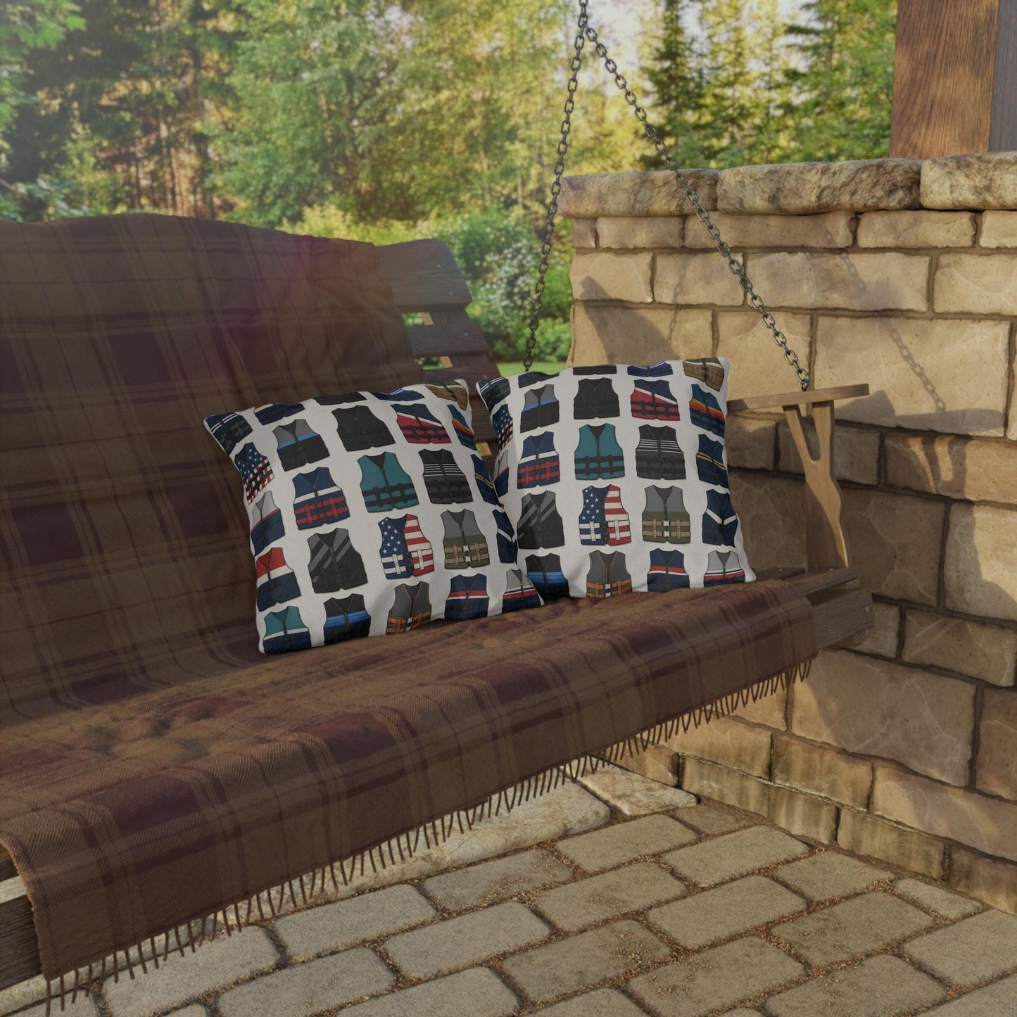 Vintage Water Ski Vest Pillow Outdoor Pillows | Lake Life Decor
