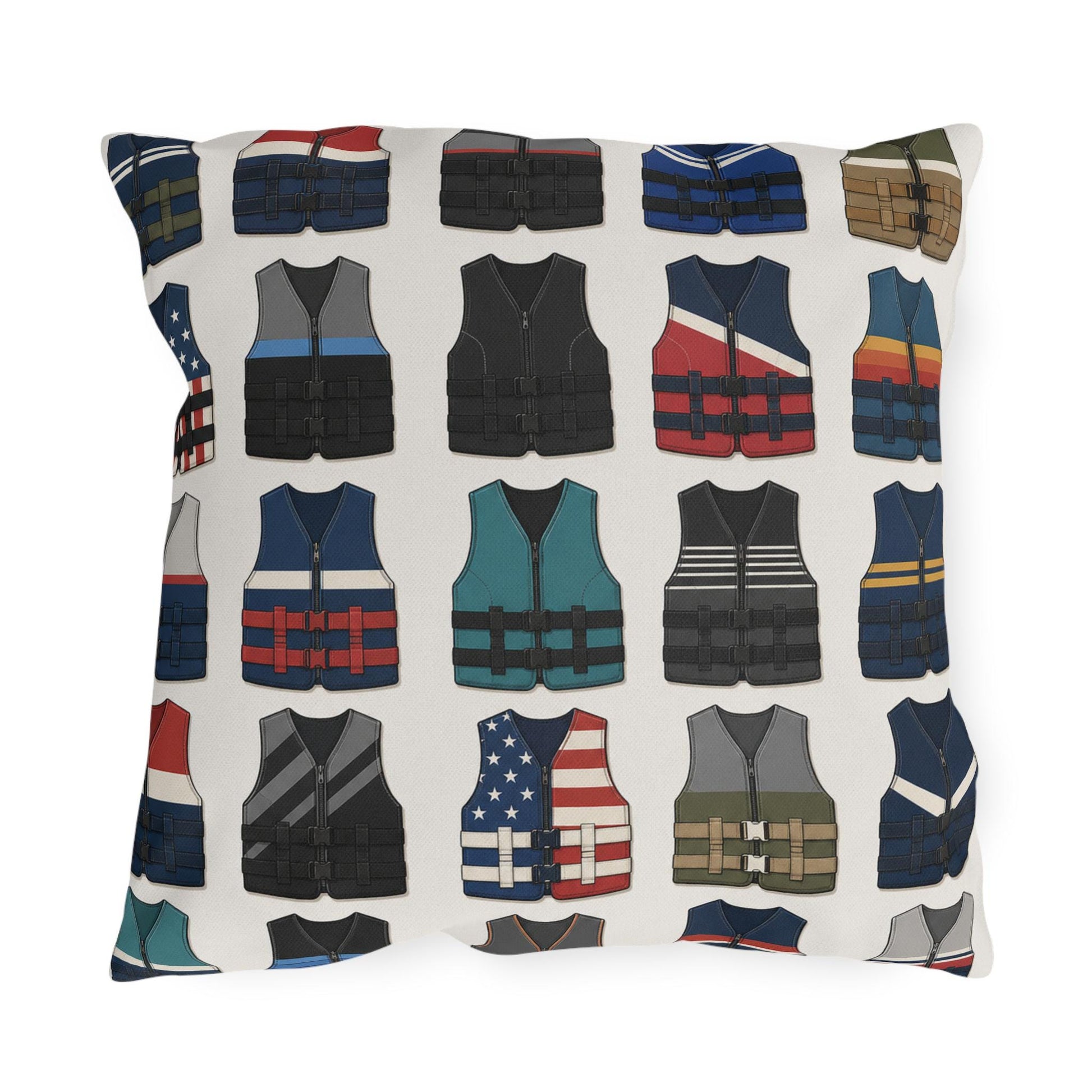 Vintage Water Ski Vest Pillow Outdoor Pillows | Lake Life Decor