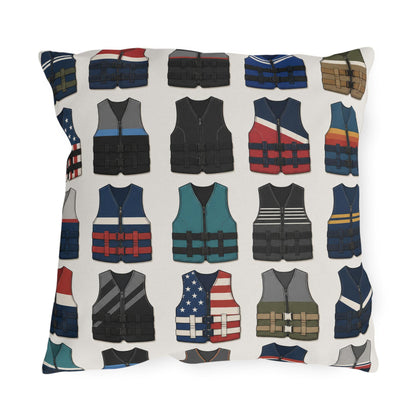 Vintage Water Ski Vest Pillow Outdoor Pillows | Lake Life Decor