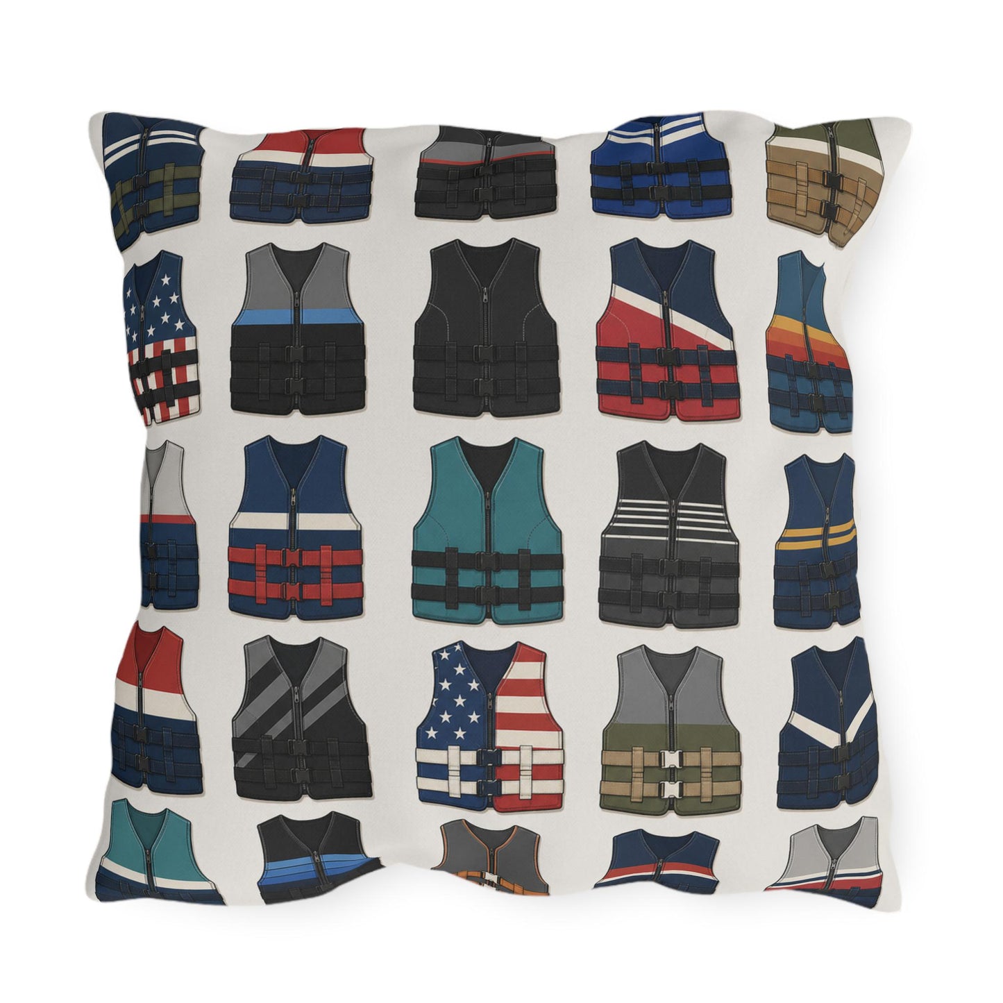 Vintage Water Ski Vest Pillow Outdoor Pillows | Lake Life Decor