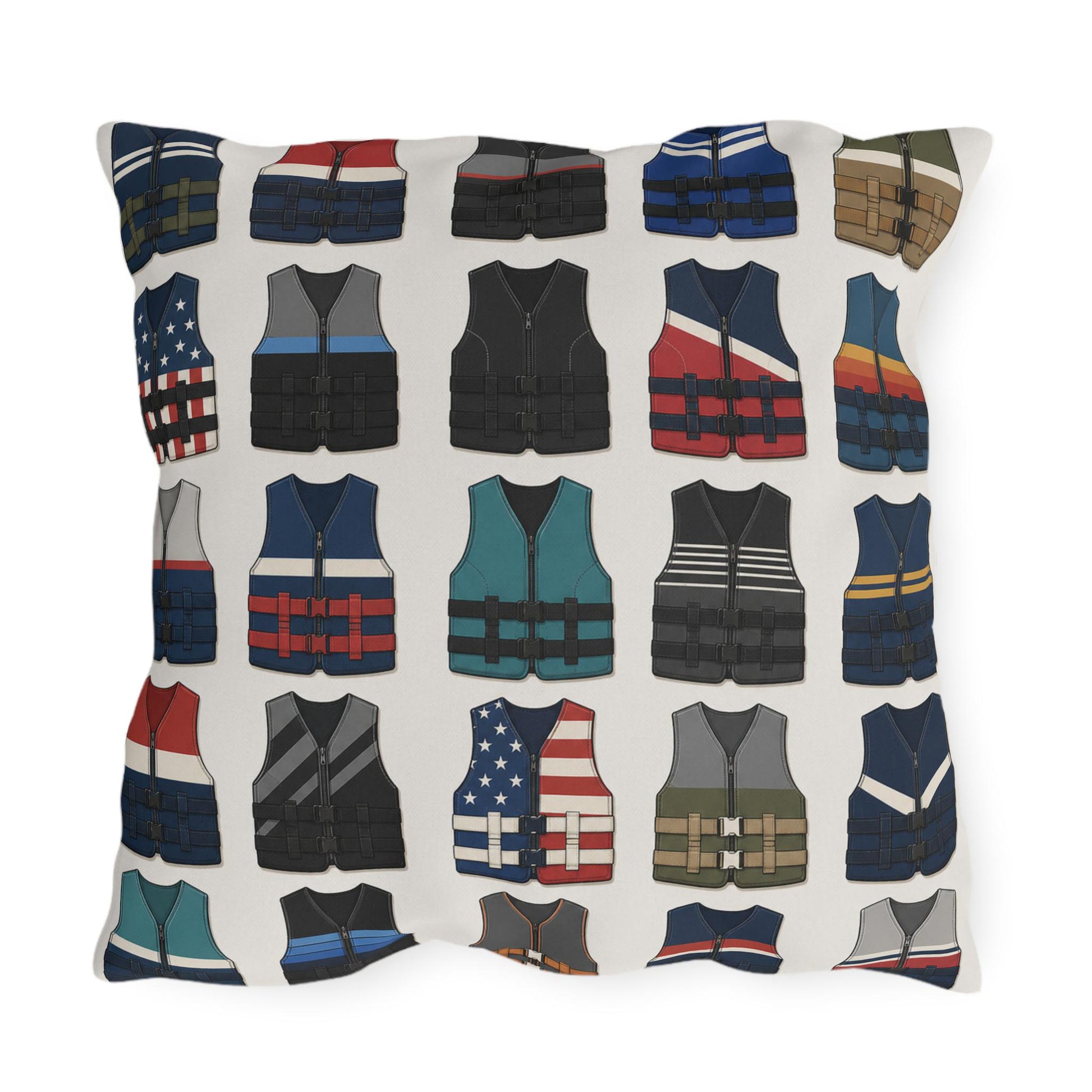 Vintage Water Ski Vest Pillow Outdoor Pillows | Lake Life Decor