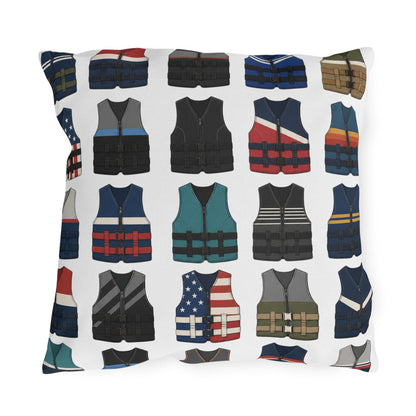 Retro Vintage Water Ski Vest Pillow Outdoor Pillows | Lake Life Decor