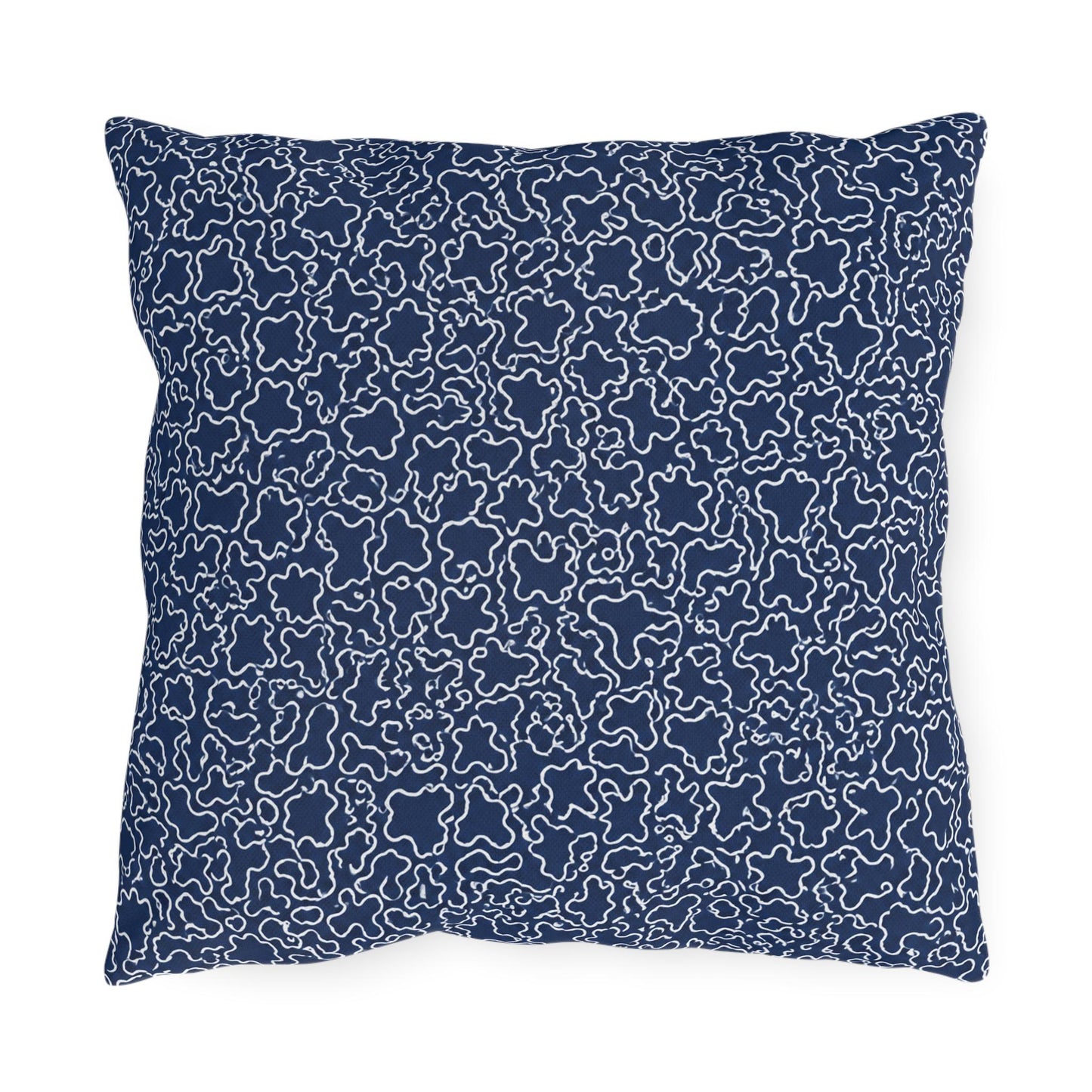 Navy Blue Trellis Throw Pillow Outdoor Pillows | Preppy Coastal Accent, Designer Sofa Cushion