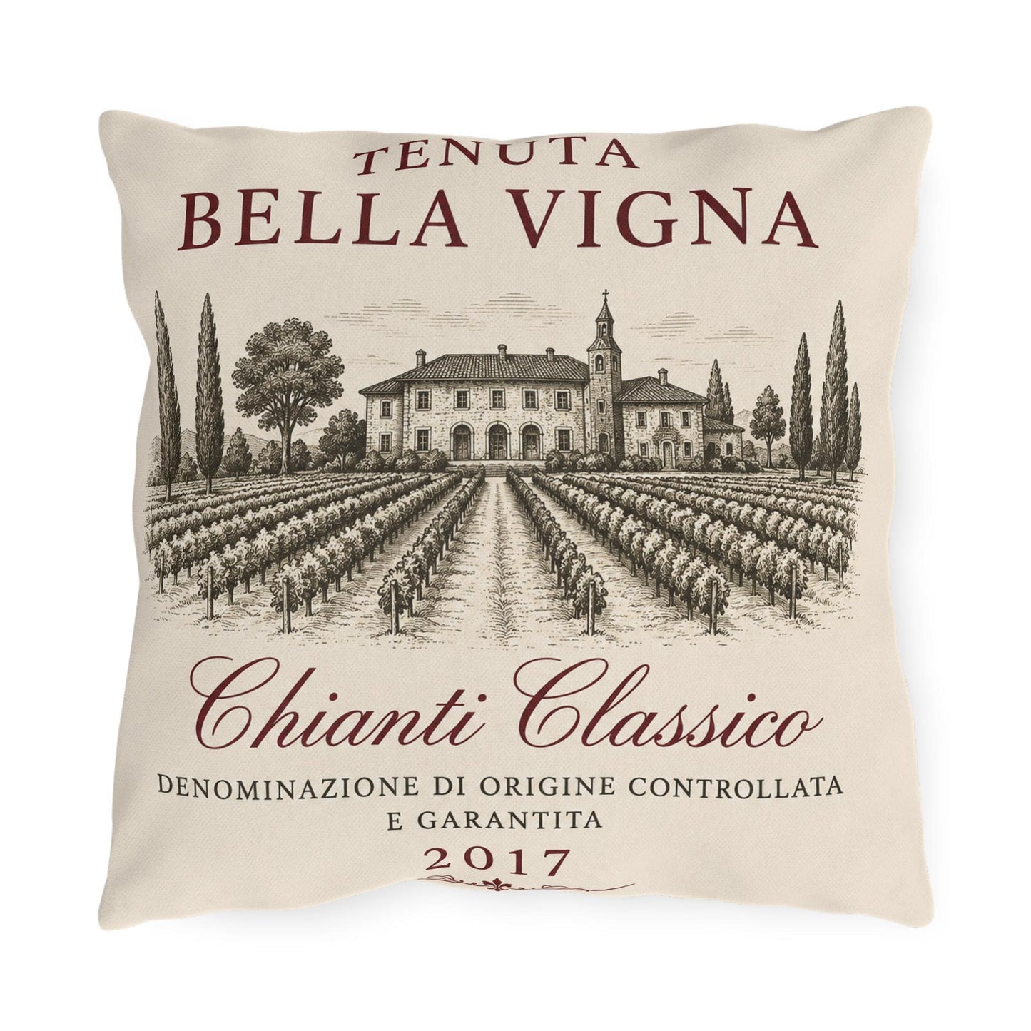 Reversible Wine Pillow Outdoor Pillows | Vineyard Throw Pillow, Tuscan French Country Decor